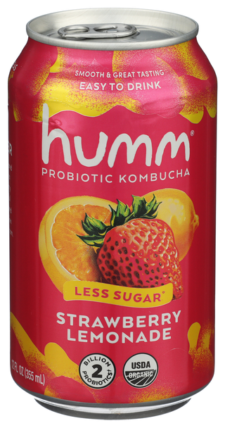 Humm Kombucha Strwbrry Lmnade - Centre - Front