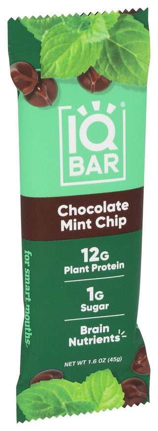 Iq Bar Bar Chocolate Chip Mint - Left - Front