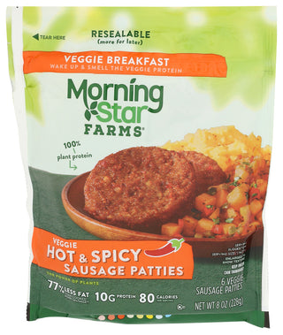 Morningstar Farms Sausage Patty Hot & Spcy - Centre - Front