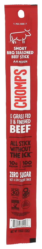 Chomps Sticks Beef Smoky Bbq - Centre - Front