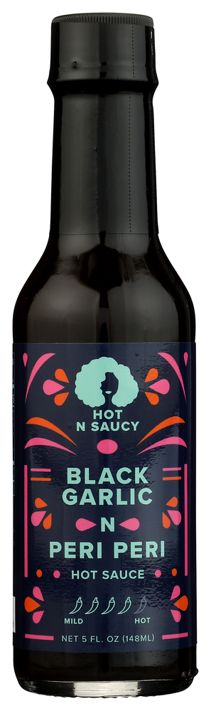 Hot N Saucy Sauce Hot Blkgrlc N Peri - No Plunge - Front