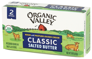Organic Valley Salted Organic Butter, 8 oz - Right - Front
