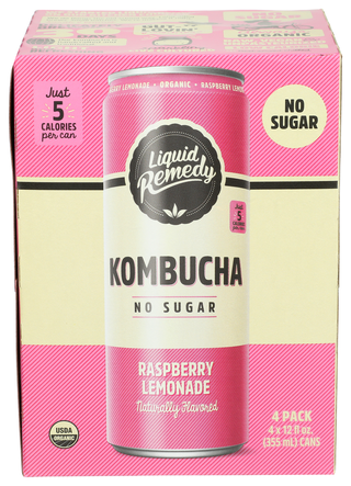 Liquid Remedy Kombucha Rsp Lmnd 4pk Og - Centre - Front