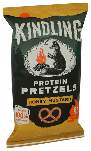 Kindling Snacks Pretzels Prtn Hny Mstrd - Left - Front