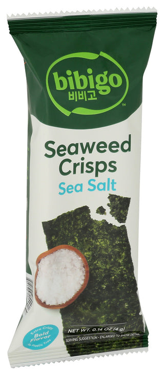 Bibigo Seaweed Crisps Sea Salt - Left - Front