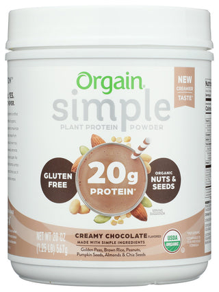 Orgain Proten Smpl Pdr Choc Org - No Plunge - Front