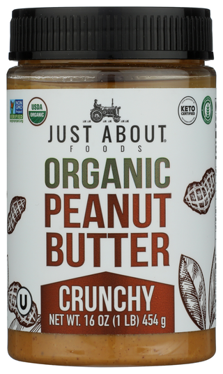 Just About Foods Peanut Butter Crnchy Org - No Plunge - Front