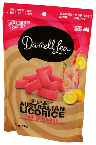 Darrell Lea Licorice Pink Lemonade - Right - Front