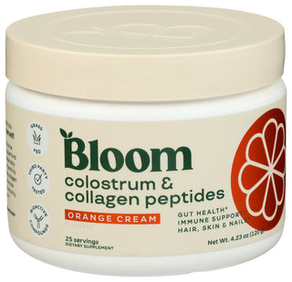 Bloom Nutrition Colostrum Collagen Orng - Left - Front