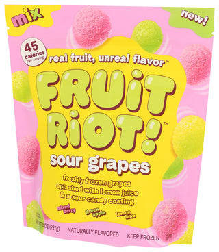 Fruit Riot Candy Sour Mixed Grapes - Right - Front