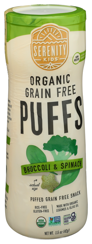 Serenity Kids Puffs Broccoli Spinach - Left - Front