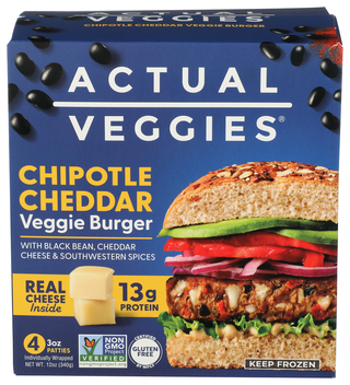 Actual Veggies Burger Veggie Chptl Ched - Centre - Front