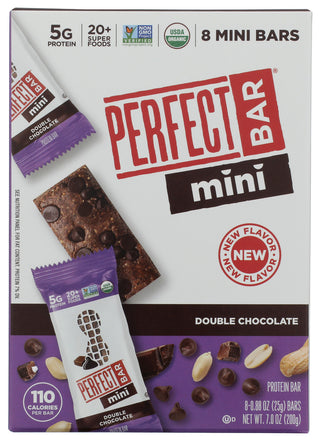 Perfect Foods Bar Mini Dbl Choc 8ct - No Plunge - Front