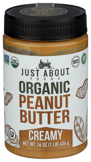 Just About Foods Peanut Butter Creamy Org - Centre - Front