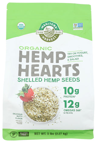 MANITOBA HARVEST RAW SHELLED HEMP SEEDS ORGANIC HEMP HEARTS, 5 LB. - Centre - Front