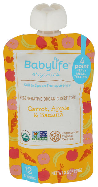 Babylife Pouch Carrot Apl Banana - Centre - Front