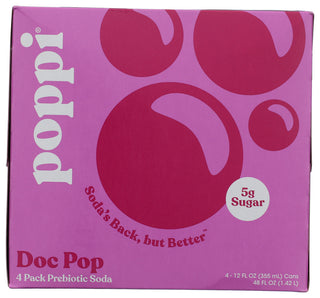Poppi Soda Prebtc Doc Pop 4pk - No Plunge - Front