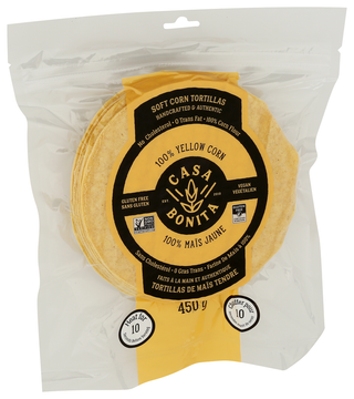 CASA BONITA YELLOW CORN SOFT TORTILLAS - Left - Front