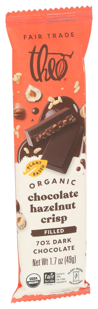 Theo Chocolate Choc Organc Hazlnt Crisp - Left - Front