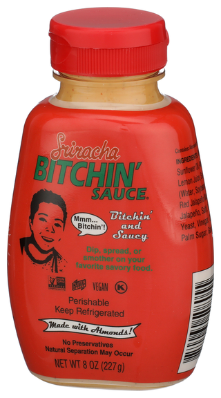Bitchin' Sauce Sriracha Squeeze Bottle, 8oz - Right - Front