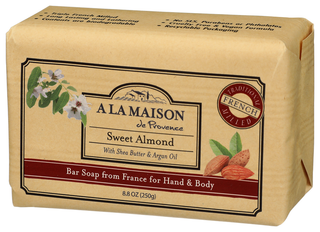 A LA MAISON DE PROVENCE SOAP BAR, SWEET ALMOND, 8.8 OZ. - Right - Front