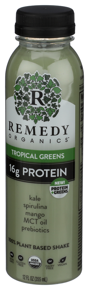 Remedy Organics Beverage Tropical Green - Right - Front