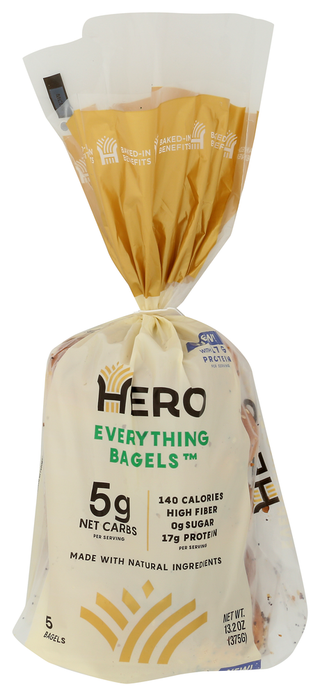 Hero Bread Bagel Everything 5pc - No Plunge - Front