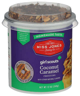 Miss Jones Baking Co Frosting Coconut Caramel - Left - Front
