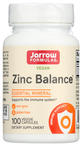 JARROW FORMULAS ZINC BALANCE DIETARY SUPPLEMENT, 100 CAPSULES - No Plunge - Front