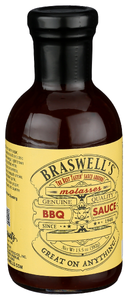 BRASWELL'S MOLASSES BBQ SAUCE, 13.5 OZ. - Left - Front