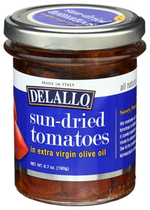DELALLO SUN DRIED TOMATOES IN OLIVE OIL, 6.35 OZ. - Right - Front