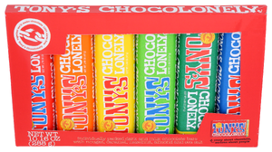 Tonys Chocolonely Choc Rainbow Tasting 6pk - Centre - Front