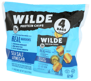 Wilde Snacks Chips Protein Sslt Vngr 4ct - Right - Front