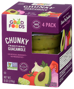 Good Foods Dip Guac Chunky 4pk Single Ser - Right - Front