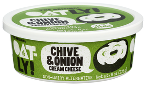 Oatly Cream Cheese Chive Onion - Left - Front