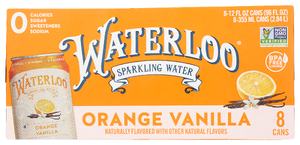 Waterloo Sparkling Water Water Sprklng Orng Vnla - No Plunge - Front