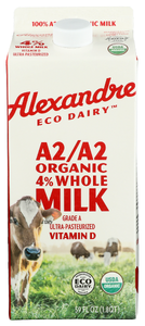 Alexandre Family Farm Milk Whole 4 Prct Org - No Plunge - Front