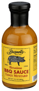 BRASWELL'S CAROLINA BBQ SAUCE, TANGY MUSTARD, 13.5 OZ. - Right - Front