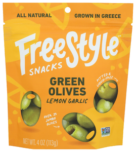 Freestyle Snacks Olives Grn Lemon Garlic - Centre - Front
