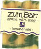 ZUM BAR LEMONGRASS GOAT'S MILK SOAP, 3 OZ. - No Plunge - Front