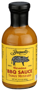BRASWELL'S CAROLINA BBQ SAUCE, TANGY MUSTARD, 13.5 OZ. - Centre - Front