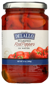 DELALLO ROASTED RED PEPPERS, 12 OZ. - No Plunge - Front