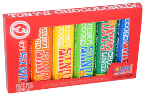 Tonys Chocolonely Choc Rainbow Tasting 6pk - Left - Front
