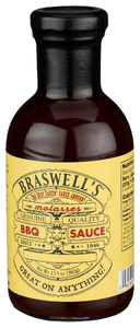 BRASWELL'S MOLASSES BBQ SAUCE, 13.5 OZ. - Right - Front