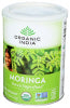 ORGANIC INDIA MORINGA, LEAF POWDER, 8 OZ. CAN - Right - Front