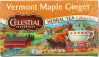 CELESTIAL SEASONINGS HERBAL TEA, VERMONT MAPLE GINGER, 20 BOX - No Plunge - Front