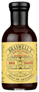 BRASWELL'S MOLASSES BBQ SAUCE, 13.5 OZ. - No Plunge - Front