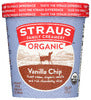 STRAUS FAMILY CREAMERY ICE CREAM, ORGANIC VANILLA CHOCOLATE CHIP, 1 PINT - No Plunge - Front