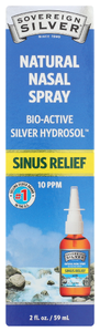 SOVEREIGN SILVER VERTICAL SPRAY, BIO-ACTIVE SILVER HYDROSOL, 2 FL. OZ. - No Plunge - Front