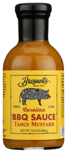 BRASWELL'S CAROLINA BBQ SAUCE, TANGY MUSTARD, 13.5 OZ. - No Plunge - Front